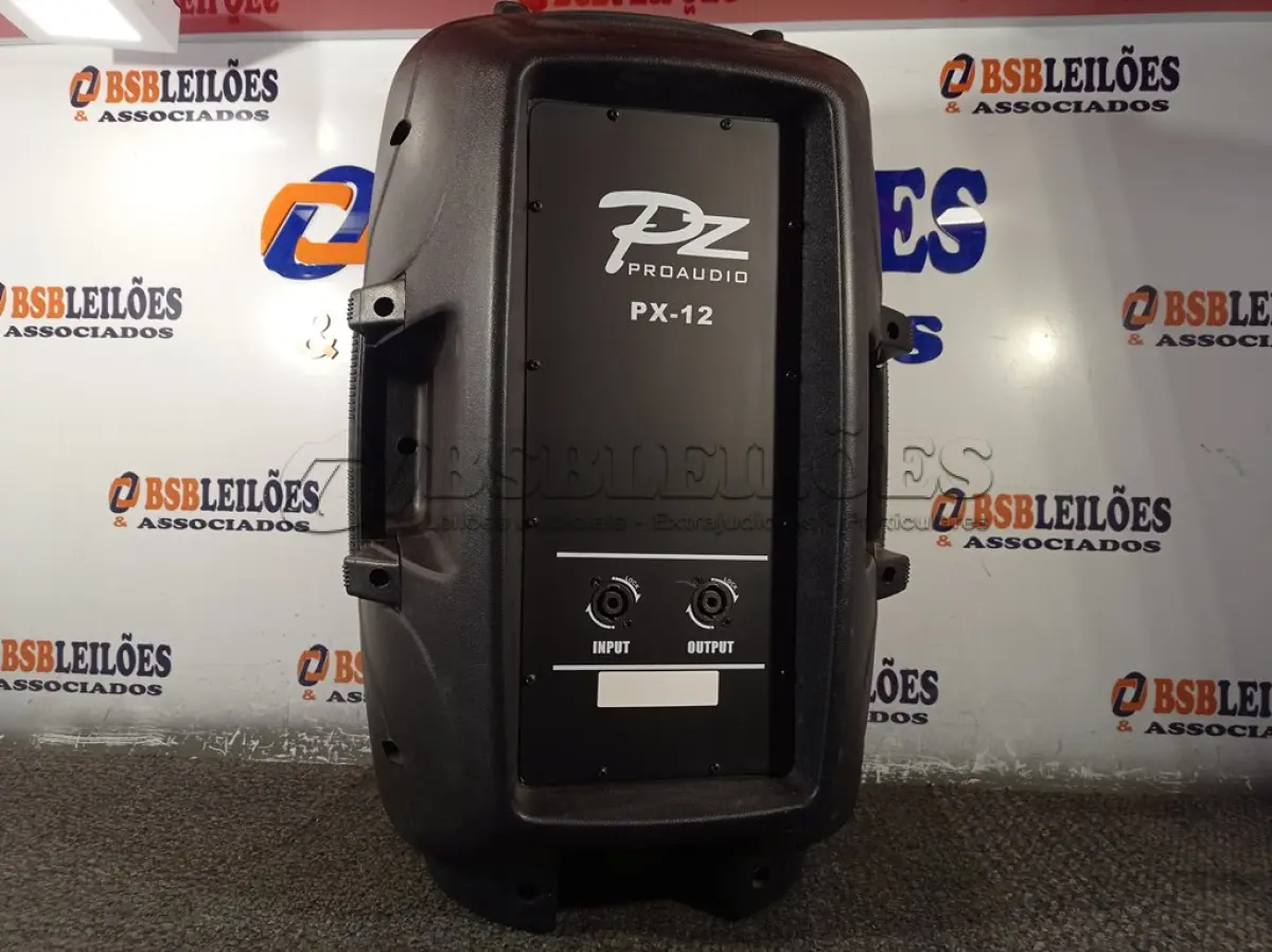 LOTE 176 - 1 CAIXA DE SOM PZPROPASSIVE PROAUDIO PX-12. (NO ESTADO) ATENÇÃO! FAZER A VISITAÇÃO ANTES DE ARREMATAR, NÃO SABEMOS SE FUNCIONA. LEILÃO NÃO TEM GARANTIA E NEM DEVOLUÇÃO, SUJEITO A POSSÍVEIS AVARIAS VISÍVEIS/OCULTAS E/OU AUSÊNCIA DE COMPONENTES.
