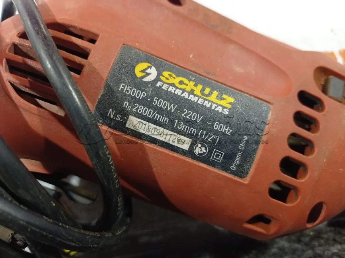LOTE 190 - 01 PARAFUSADEIRA/FURADEIRA MARCA SCHUZ 220V. (NO ESTADO) ATENÇÃO! FAZER A VISITAÇÃO ANTES DE ARREMATAR, NÃO SABEMOS SE FUNCIONA. LEILÃO NÃO TEM GARANTIA E NEM DEVOLUÇÃO, SUJEITO A POSSÍVEIS AVARIAS VISÍVEIS/OCULTAS E/OU AUSÊNCIA DE COMPONENTES.