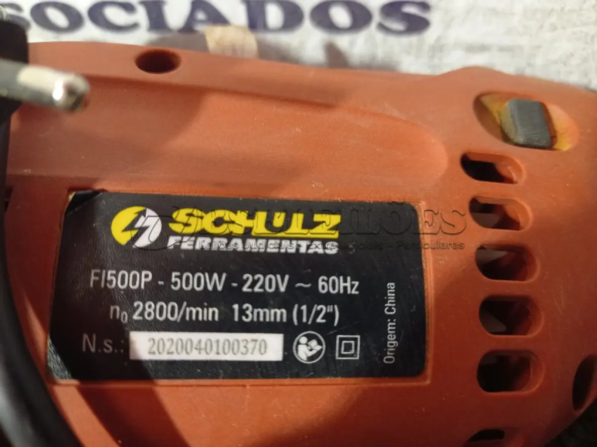 LOTE 150 - 01 PARAFUSADEIRA/FURADEIRA MARCA SCHUZ 220V. (NO ESTADO) ATENÇÃO! FAZER A VISITAÇÃO ANTES DE ARREMATAR, NÃO SABEMOS SE FUNCIONA. LEILÃO NÃO TEM GARANTIA E NEM DEVOLUÇÃO, SUJEITO A POSSÍVEIS AVARIAS VISÍVEIS/OCULTAS E/OU AUSÊNCIA DE COMPONENTES.