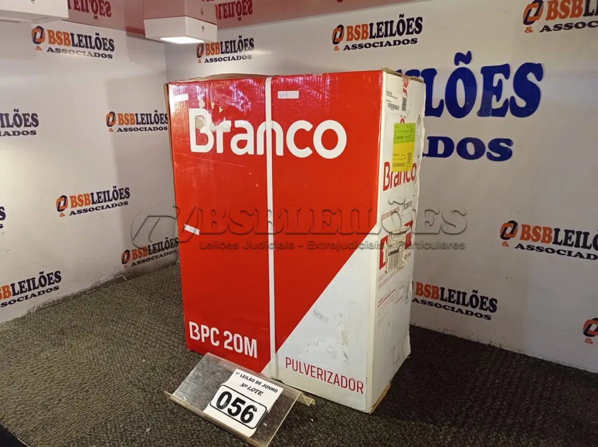 LOTE 056 - 01 PULVERIZADOR COSTAL BPC20 BRANCO. (NOVO) (NO ESTADO) ATENÇÃO! FAZER A VISITAÇÃO ANTES DE ARREMATAR, NÃO SABEMOS SE FUNCIONA. LEILÃO NÃO TEM GARANTIA E NEM DEVOLUÇÃO, SUJEITO A POSSÍVEIS AVARIAS VISÍVEIS/OCULTAS E/OU AUSÊNCIA DE COMPONENTES.
