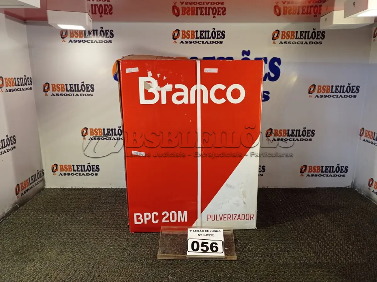 LOTE 056 - 01 PULVERIZADOR COSTAL BPC20 BRANCO. (NOVO) (NO ESTADO) ATENÇÃO! FAZER A VISITAÇÃO ANTES DE ARREMATAR, NÃO SABEMOS SE FUNCIONA. LEILÃO NÃO TEM GARANTIA E NEM DEVOLUÇÃO, SUJEITO A POSSÍVEIS AVARIAS VISÍVEIS/OCULTAS E/OU AUSÊNCIA DE COMPONENTES.