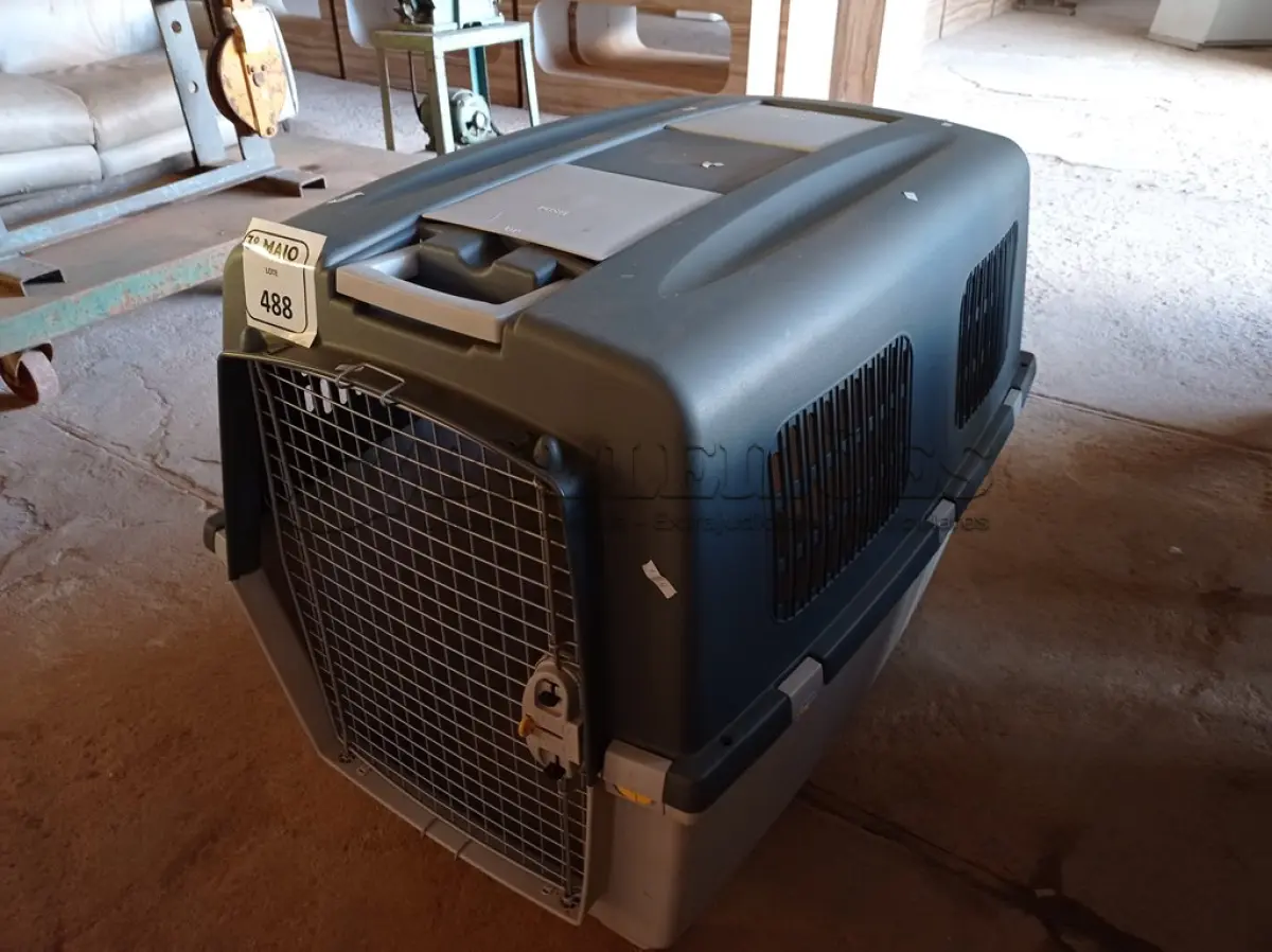 LOTE 488 - 01 CAIXA DE TRANSPORTE PARA PET. (NO ESTADO) ATENÇÃO! FAZER A VISITAÇÃO ANTES DE ARREMATAR, NÃO SABEMOS SE FUNCIONA. LEILÃO NÃO TEM GARANTIA E NEM DEVOLUÇÃO, SUJEITO A POSSÍVEIS AVARIAS VISÍVEIS/OCULTAS E/OU AUSÊNCIA DE COMPONENTES.