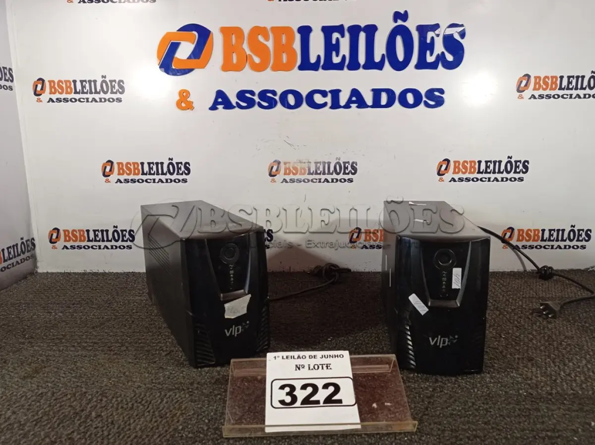 LOTE 322 - 02 NOBREAKS DE 1400VA. (NO ESTADO) ATENÇÃO! FAZER A VISITAÇÃO ANTES DE ARREMATAR, NÃO SABEMOS SE FUNCIONA. LEILÃO NÃO TEM GARANTIA E NEM DEVOLUÇÃO, SUJEITO A POSSÍVEIS AVARIAS VISÍVEIS/OCULTAS E/OU AUSÊNCIA DE COMPONENTES.