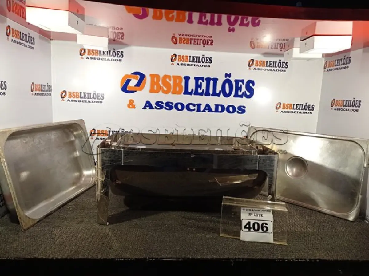 LOTE 406 - 01 RECHAUD EM INOX COM AVARIAS E 01 CUBA. (NO ESTADO) ATENÇÃO! FAZER A VISITAÇÃO ANTES DE ARREMATAR, NÃO SABEMOS SE FUNCIONA. LEILÃO NÃO TEM GARANTIA E NEM DEVOLUÇÃO, SUJEITO A POSSÍVEIS AVARIAS VISÍVEIS/OCULTAS E/OU AUSÊNCIA DE COMPONENTES.