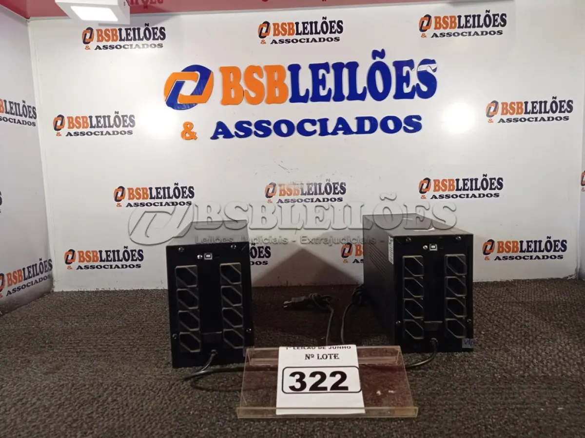 LOTE 322 - 02 NOBREAKS DE 1400VA. (NO ESTADO) ATENÇÃO! FAZER A VISITAÇÃO ANTES DE ARREMATAR, NÃO SABEMOS SE FUNCIONA. LEILÃO NÃO TEM GARANTIA E NEM DEVOLUÇÃO, SUJEITO A POSSÍVEIS AVARIAS VISÍVEIS/OCULTAS E/OU AUSÊNCIA DE COMPONENTES.