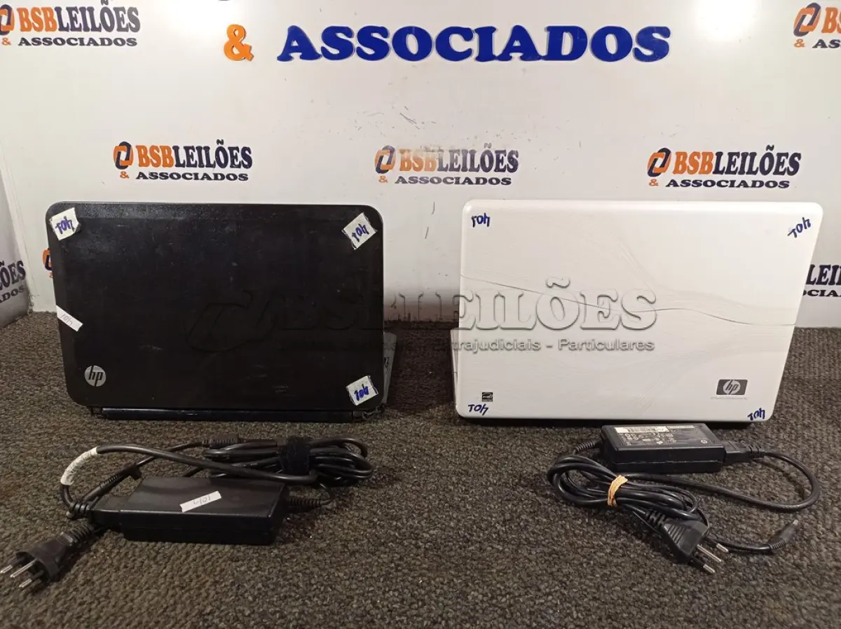 LOTE 016 - 02 NOTEBOOKS COM CARREGADOR MARCA HP. (NO ESTADO) ATENÇÃO! FAZER A VISITAÇÃO ANTES DE ARREMATAR, NÃO SABEMOS SE FUNCIONA. LEILÃO NÃO TEM GARANTIA E NEM DEVOLUÇÃO, SUJEITO A POSSÍVEIS AVARIAS VISÍVEIS/OCULTAS E/OU AUSÊNCIA DE COMPONENTES.