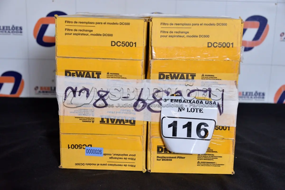 LOTE 116 - 08 UNIDADES DE FILTROS PARA ASPIRADOR DE PÓ MODELO: DC5001 MARCA DEWALT. (FIKLTER-GENERATOR) (NO ESTADO)0000026