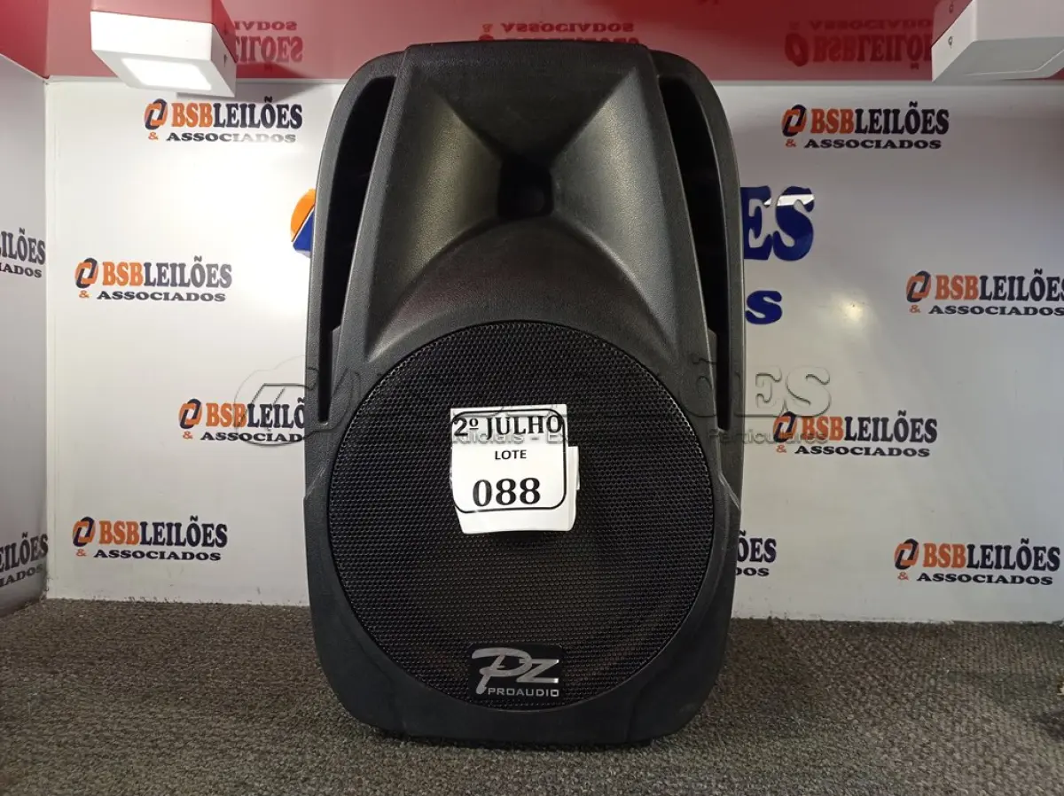 LOTE 088 - 01 CAIXA DE SOM PZ PROPASSIVE PRÓAUDIO PX-12. (NOVA) (NO ESTADO) ATENÇÃO! FAZER A VISITAÇÃO ANTES DE ARREMATAR, NÃO SABEMOS SE FUNCIONA. LEILÃO NÃO TEM GARANTIA E NEM DEVOLUÇÃO, SUJEITO A POSSÍVEIS AVARIAS VISÍVEIS/OCULTAS E/OU AUSÊNCIA DE COMPONENTES.