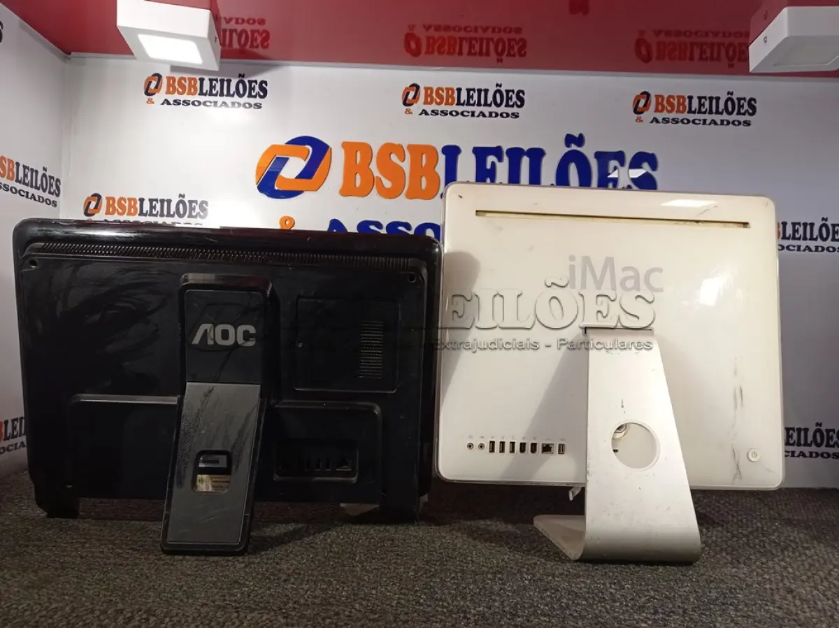 LOTE 173 - 01 IMAC ANTIGO E 01 ALL IN ONE AOC COM AVARIAS (NO ESTADO) ATENÇÃO! FAZER A VISITAÇÃO ANTES DE ARREMATAR, NÃO SABEMOS SE FUNCIONA. LEILÃO NÃO TEM GARANTIA E NEM DEVOLUÇÃO, SUJEITO A POSSÍVEIS AVARIAS VISÍVEIS/OCULTAS E/OU AUSÊNCIA DE COMPONENTES.