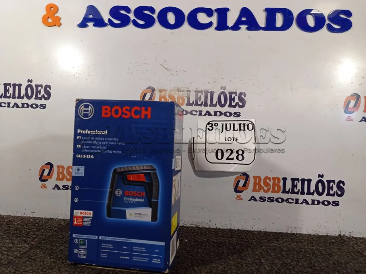 LOTE 028 - 01 NIVEL A LASER GLL 212G - PC 195499 – BOSCH NOVO. (NO ESTADO)