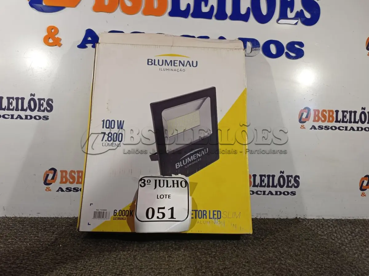 LOTE 051 - 01 REFLETOR SLIM LED PT 100W 6K 30000H – BLUMENAU NOVO. (NO ESTADO)