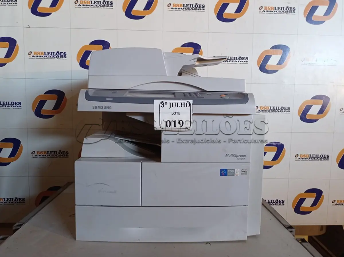 LOTE 019 - 01 IMPRESSORA SAMSUNG 6555 NX. (NO ESTADO) ATENÇÃO! FAZER A VISITAÇÃO ANTES DE ARREMATAR, NÃO SABEMOS SE FUNCIONA. LEILÃO NÃO TEM GARANTIA E NEM DEVOLUÇÃO, SUJEITO A POSSÍVEIS AVARIAS VISÍVEIS/OCULTAS E/OU AUSÊNCIA DE COMPONENTES.