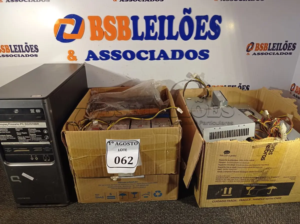LOTE 062 - 01 LOTE COM APROXIMADAMENTE 16 FONTES E 01 CPU. (NO ESTADO) ATENÇÃO! FAZER A VISITAÇÃO ANTES DE ARREMATAR, NÃO SABEMOS SE FUNCIONA. LEILÃO NÃO TEM GARANTIA E NEM DEVOLUÇÃO, SUJEITO A POSSÍVEIS AVARIAS VISÍVEIS/OCULTAS E/OU AUSÊNCIA DE COMPONENTES.