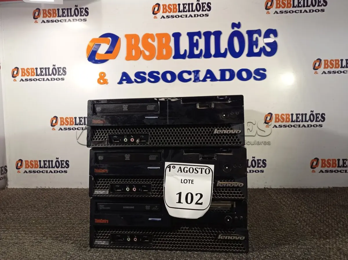 LOTE 102 - 03 CPUS LENOVO SLIM COM MEMORIAS (NO ESTADO) ATENÇÃO! FAZER A VISITAÇÃO ANTES DE ARREMATAR, NÃO SABEMOS SE FUNCIONA. LEILÃO NÃO TEM GARANTIA E NEM DEVOLUÇÃO, SUJEITO A POSSÍVEIS AVARIAS VISÍVEIS/OCULTAS E/OU AUSÊNCIA DE COMPONENTES.