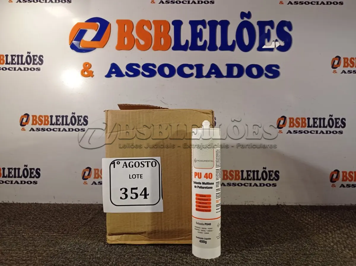 LOTE 354 - 12 SELANTES MULTIUSO DE POLIURETANO PU 40 CONTENDO 400MG CADA. (NO ESTADO) ATENÇÃO! FAZER A VISITAÇÃO ANTES DE ARREMATAR, NÃO SABEMOS SE FUNCIONA. LEILÃO NÃO TEM GARANTIA E NEM DEVOLUÇÃO, SUJEITO A POSSÍVEIS AVARIAS VISÍVEIS/OCULTAS E/OU AUSÊNCIA DE COMPONENTES.