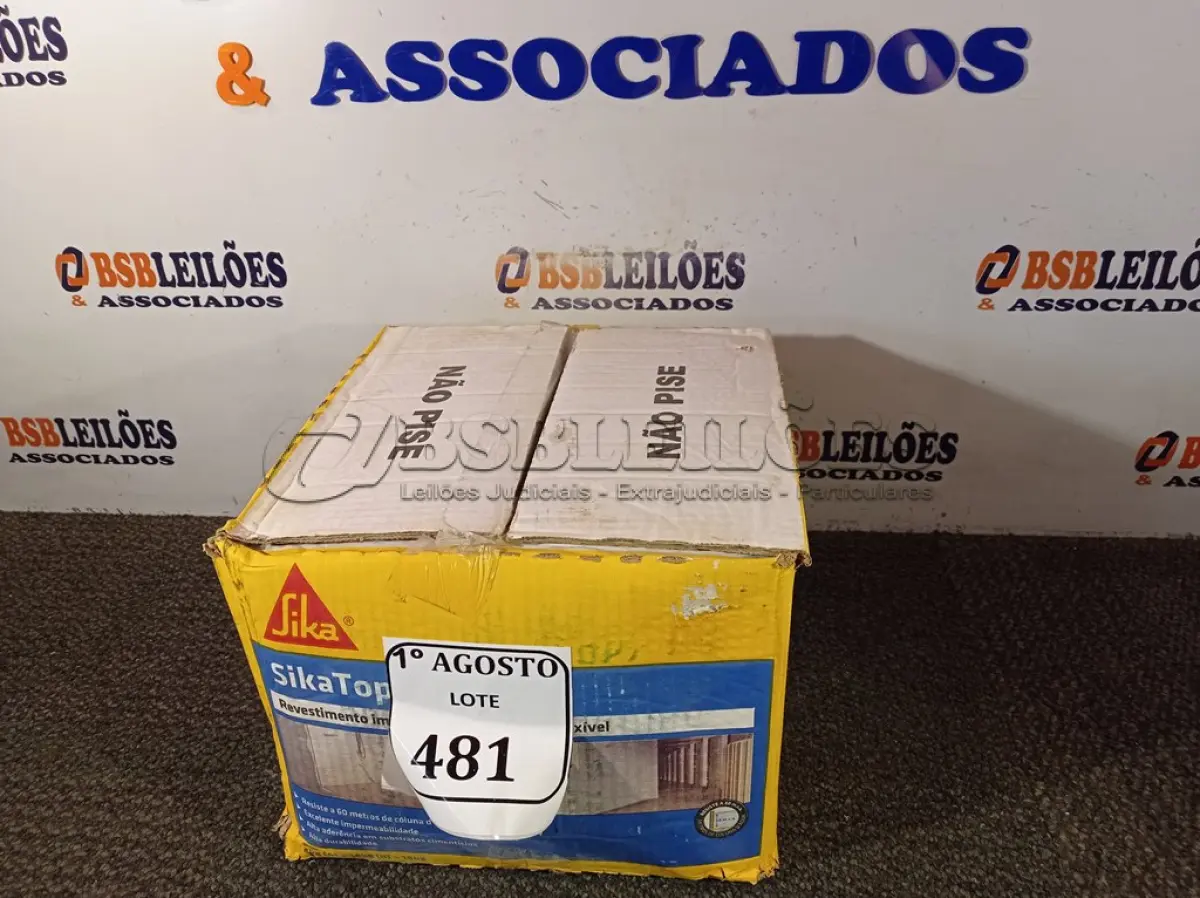 LOTE 481 - 01 CAIXA SIKA TOP 100 REVESTIMENTO IMPERMEABILIZANTE SEMI-FLEXIVEL 18KG. (NO ESTADO) ATENÇÃO! FAZER A VISITAÇÃO ANTES DE ARREMATAR, NÃO SABEMOS SE FUNCIONA. LEILÃO NÃO TEM GARANTIA E NEM DEVOLUÇÃO, SUJEITO A POSSÍVEIS AVARIAS VISÍVEIS/OCULTAS E/OU AUSÊNCIA DE COMPONENTES.