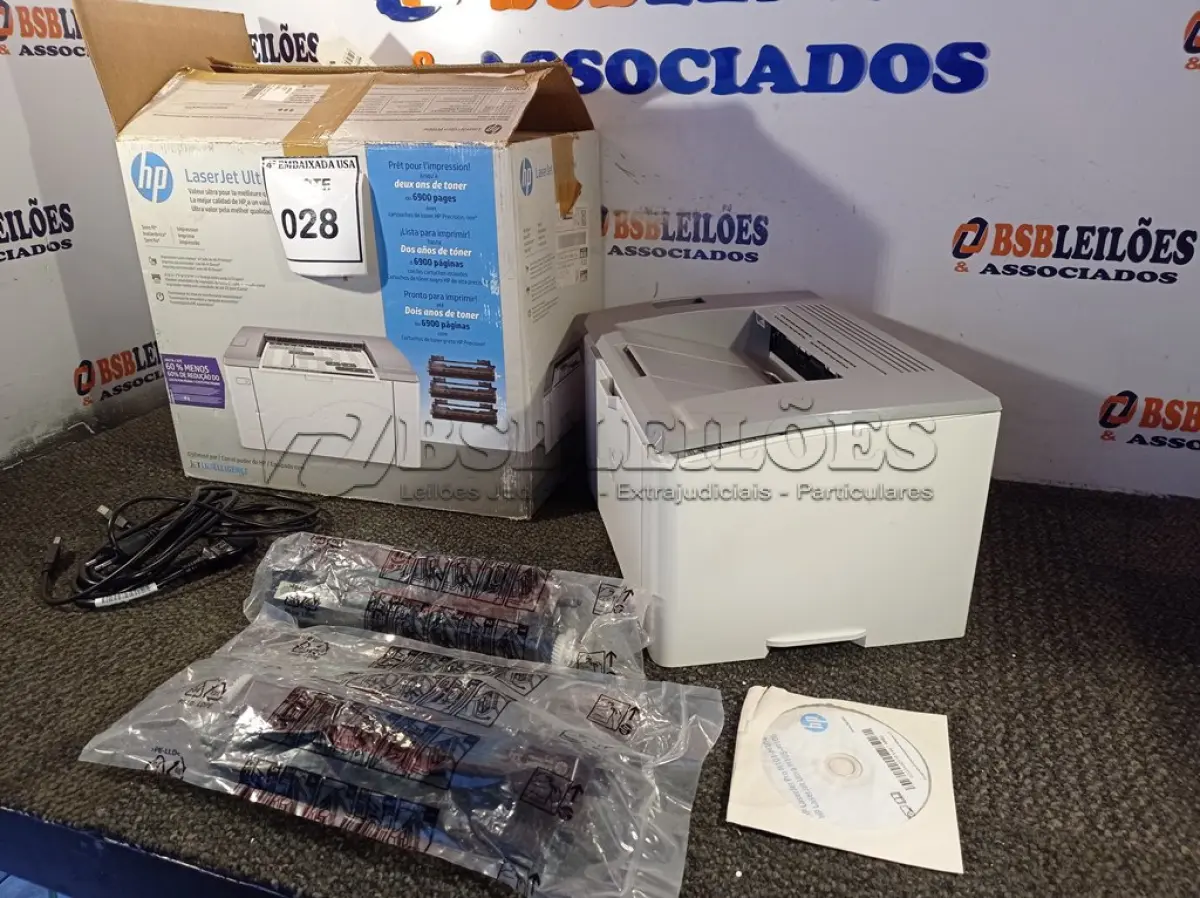 LOTE 028 - 01 IMPRESSORA LASER JET M106W MARCA HP. (NO ESTADO EM QUE SE ENCONTRA. SUJEITO A AVARIAS OCULTAS/VISÍVEIS.) BRBSL3ZLMJ