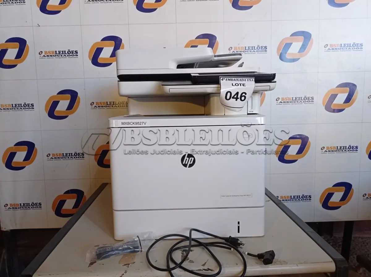LOTE 046 - 01 IMPRESSORA MULTIFUNCIONAL LASER JET ENTERPRISE FLOWMFPM577 MARCA HP. (PRINTER) (NO ESTADO EM QUE SE ENCONTRA. SUJEITO A AVARIAS OCULTAS/VISÍVEIS.) MXBCK9527V