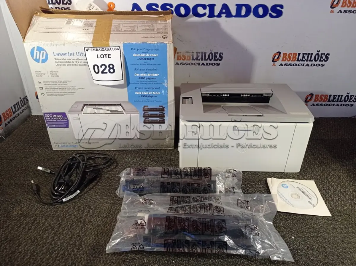 LOTE 028 - 01 IMPRESSORA LASER JET M106W MARCA HP. (NO ESTADO EM QUE SE ENCONTRA. SUJEITO A AVARIAS OCULTAS/VISÍVEIS.) BRBSL3ZLMJ