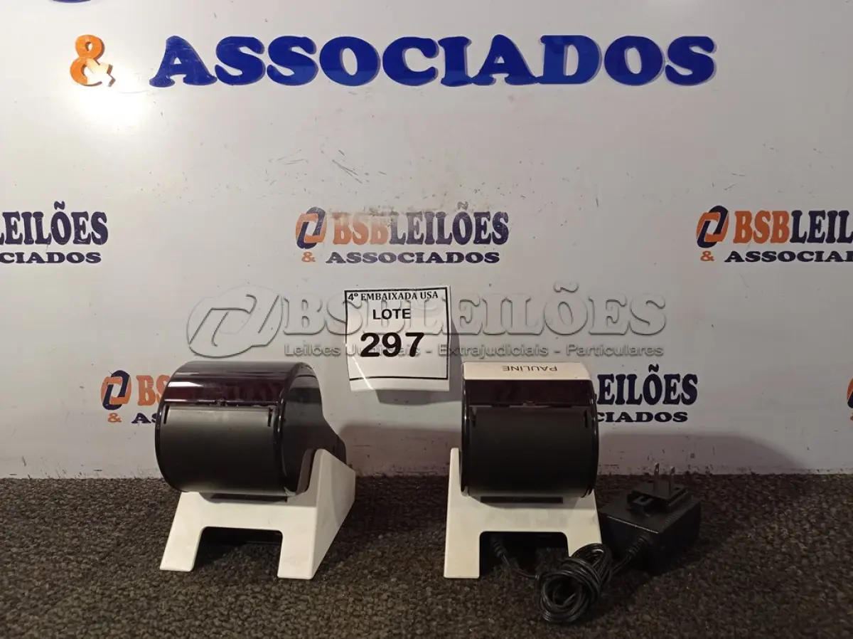 LOTE 297 - 02 IMPRESSORAS TÉRMICAS SENDO 1 COM FONTE (THERMAL PRINTER). (NO ESTADO EM QUE SE ENCONTRA. SUJEITO A AVARIAS OCULTAS/VISÍVEIS.) 0000044