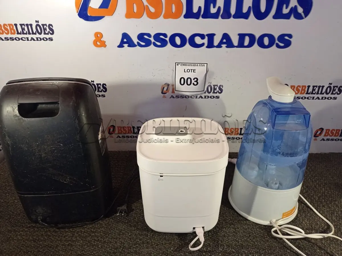 LOTE 003 - 03 UMIDIFICADORES, SENDO 01 BLACK DECKER PERFECT AIR BIVOLT, 01 G.TECH ULTRA-SÔNICO BIVOLT E (01 URPOWER 110V ) (HUMIDIFIERS). (NO ESTADO EM QUE SE ENCONTRA. SUJEITO A AVARIAS OCULTAS/VISÍVEIS.)0000090