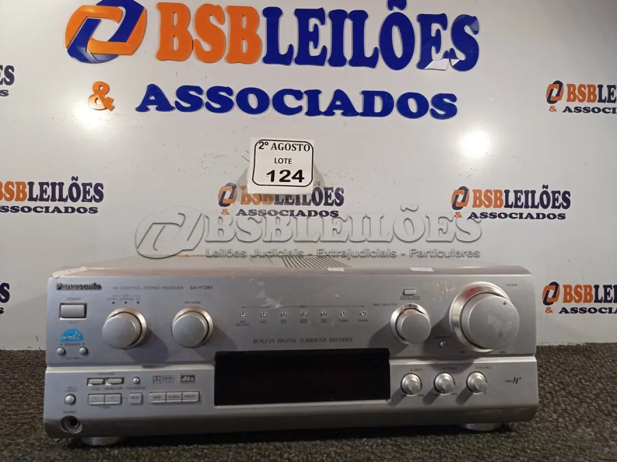 LOTE 124 - 01 RECEIVER DA MARCA PANASONIC DE MODELO ESAHT-280 110V. (NO ESTADO) ATENÇÃO! FAZER A VISITAÇÃO ANTES DE ARREMATAR, NÃO SABEMOS SE FUNCIONA. LEILÃO NÃO TEM GARANTIA E NEM DEVOLUÇÃO, SUJEITO A POSSÍVEIS AVARIAS VISÍVEIS/OCULTAS E/OU AUSÊNCIA DE COMPONENTES.