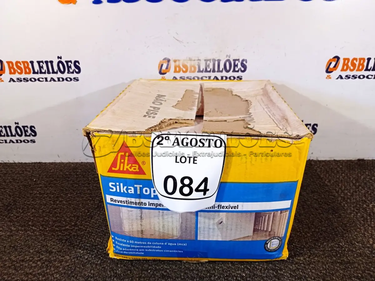LOTE 084 - 01 SIKATOP -100 REVESTIMENTO IMPERMEABILIZANTE SEMI-FLEXIVE.L (NO ESTADO) ATENÇÃO! FAZER A VISITAÇÃO ANTES DE ARREMATAR, NÃO SABEMOS SE FUNCIONA. LEILÃO NÃO TEM GARANTIA E NEM DEVOLUÇÃO, SUJEITO A POSSÍVEIS AVARIAS VISÍVEIS/OCULTAS E/OU AUSÊNCIA DE COMPONENTES.