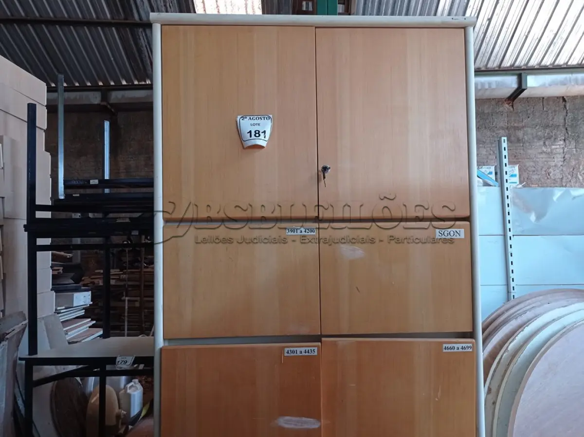 LOTE 181 - 01 ARMÁRIO ALTO COM 08 GAVETAS, 02 PORTAS PARA PASTAS SUSPENSAS. (NO ESTADO) ATENÇÃO! FAZER A VISITAÇÃO ANTES DE ARREMATAR, NÃO SABEMOS SE FUNCIONA. LEILÃO NÃO TEM GARANTIA E NEM DEVOLUÇÃO, SUJEITO A POSSÍVEIS AVARIAS VISÍVEIS/OCULTAS E/OU AUSÊNCIA DE COMPONENTES.