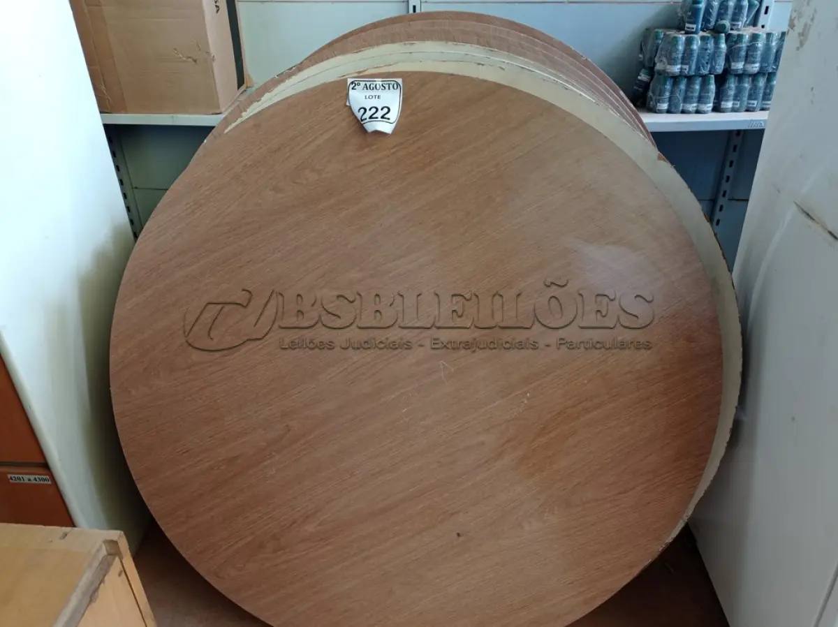 LOTE 222 - 11 TAMPOS DE MESA REDONDOS. (NO ESTADO) ATENÇÃO! FAZER A VISITAÇÃO ANTES DE ARREMATAR, NÃO SABEMOS SE FUNCIONA. LEILÃO NÃO TEM GARANTIA E NEM DEVOLUÇÃO, SUJEITO A POSSÍVEIS AVARIAS VISÍVEIS/OCULTAS E/OU AUSÊNCIA DE COMPONENTES.