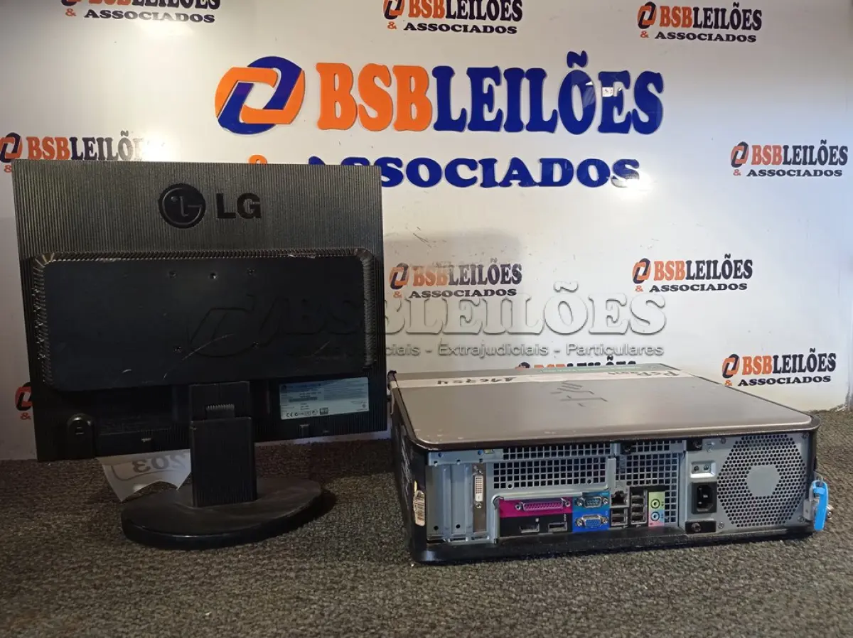 LOTE 203 - 01 MONITOR LG E 01 CPU DELL. (NO ESTADO) ATENÇÃO! FAZER A VISITAÇÃO ANTES DE ARREMATAR, NÃO SABEMOS SE FUNCIONA. LEILÃO NÃO TEM GARANTIA E NEM DEVOLUÇÃO, SUJEITO A POSSÍVEIS AVARIAS VISÍVEIS/OCULTAS E/OU AUSÊNCIA DE COMPONENTES.
