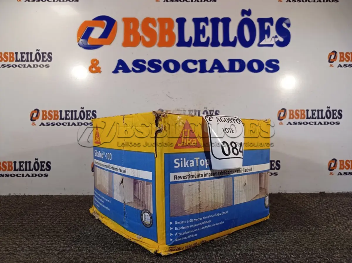 LOTE 084 - 01 SIKATOP -100 REVESTIMENTO IMPERMEABILIZANTE SEMI-FLEXIVE.L (NO ESTADO) ATENÇÃO! FAZER A VISITAÇÃO ANTES DE ARREMATAR, NÃO SABEMOS SE FUNCIONA. LEILÃO NÃO TEM GARANTIA E NEM DEVOLUÇÃO, SUJEITO A POSSÍVEIS AVARIAS VISÍVEIS/OCULTAS E/OU AUSÊNCIA DE COMPONENTES.