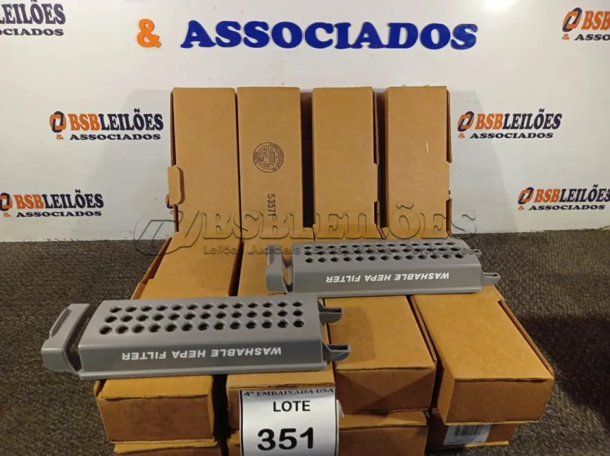 LOTE 351 - 12 CAIXINHAS COM 01 FILTRO CADA (WASHABLE HEPA FILTER).  (NO ESTADO EM QUE SE ENCONTRA. SUJEITO A AVARIAS OCULTAS/VISÍVEIS.) 0000022