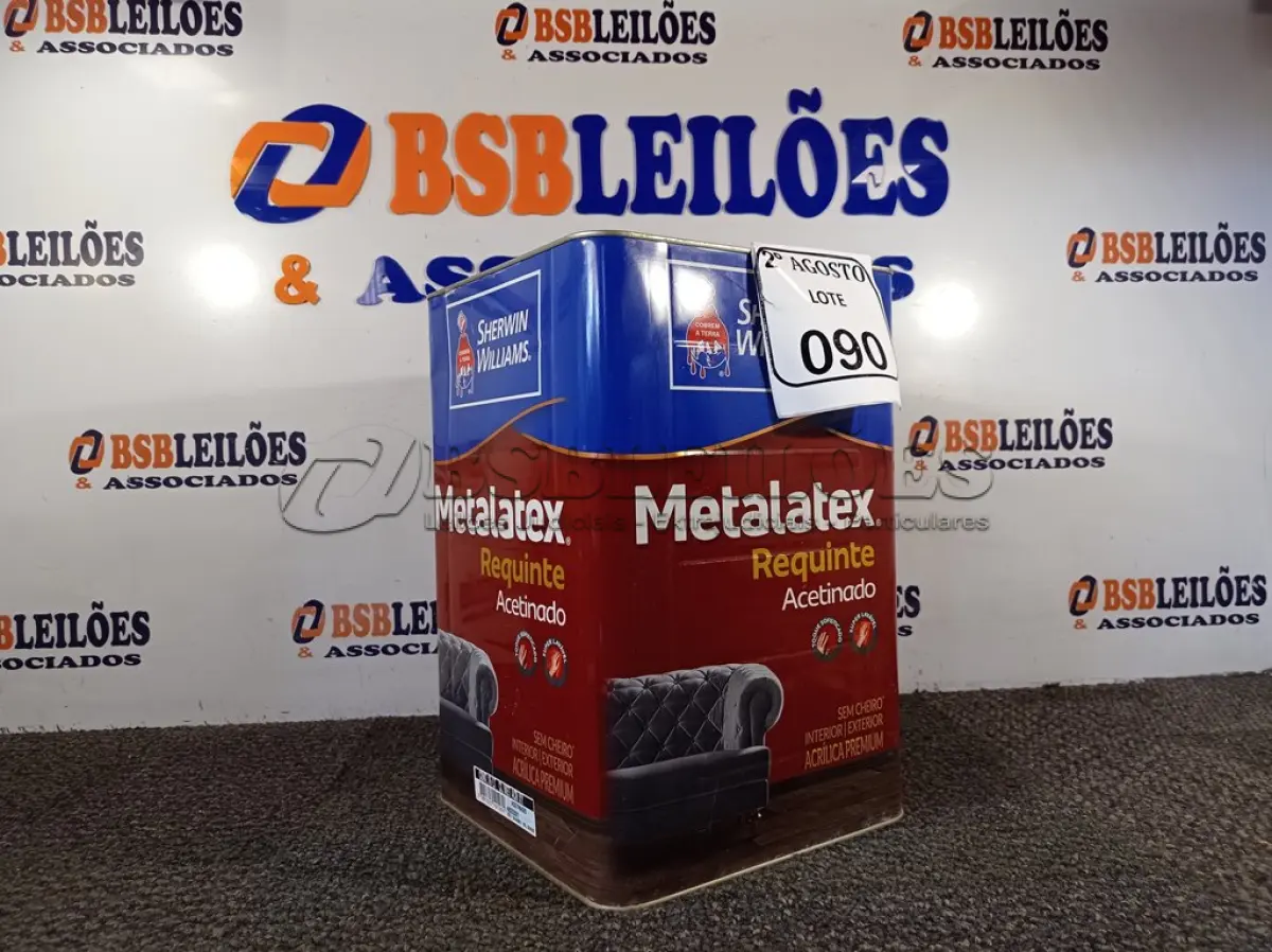 LOTE 090 - 01 LATA DE TINTA METALATEX ACETINADO DE 16 LITROS DE COR GELO BRANCO NEVE. (NO ESTADO) ATENÇÃO! FAZER A VISITAÇÃO ANTES DE ARREMATAR, NÃO SABEMOS SE FUNCIONA. LEILÃO NÃO TEM GARANTIA E NEM DEVOLUÇÃO, SUJEITO A POSSÍVEIS AVARIAS VISÍVEIS/OCULTAS E/OU AUSÊNCIA DE COMPONENTES.