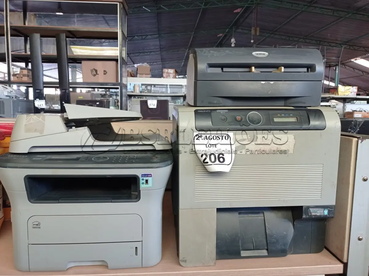 LOTE 206 - 01 IMPRESSORA SAMSUMG COLORIDA MODELO CLT670ND E 02 IMPRESSORAS SENDO UMA MULTIFUNCIONAL SAMSUNG. (NO ESTADO) ATENÇÃO! FAZER A VISITAÇÃO ANTES DE ARREMATAR, NÃO SABEMOS SE FUNCIONA. LEILÃO NÃO TEM GARANTIA E NEM DEVOLUÇÃO, SUJEITO A POSSÍVEIS AVARIAS VISÍVEIS/OCULTAS E/OU AUSÊNCIA DE COMPONENTES.