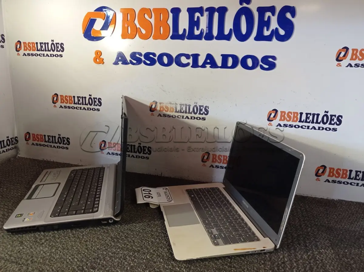 LOTE 016 - 02 NOTEBOOKS COM AVARIAS, MARCAS E MODELOS DIVERSOS. (NO ESTADO) ATENÇÃO! FAZER A VISITAÇÃO ANTES DE ARREMATAR, NÃO SABEMOS SE FUNCIONA. LEILÃO NÃO TEM GARANTIA E NEM DEVOLUÇÃO, SUJEITO A POSSÍVEIS AVARIAS VISÍVEIS/OCULTAS E/OU AUSÊNCIA DE COMPONENTES.