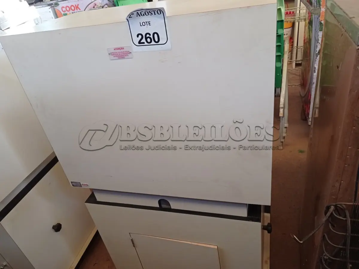 LOTE 260 - 01 CABINE ASSÉPTICA. (NO ESTADO) ATENÇÃO! FAZER A VISITAÇÃO ANTES DE ARREMATAR, NÃO SABEMOS SE FUNCIONA. LEILÃO NÃO TEM GARANTIA E NEM DEVOLUÇÃO, SUJEITO A POSSÍVEIS AVARIAS VISÍVEIS/OCULTAS E/OU AUSÊNCIA DE COMPONENTES.