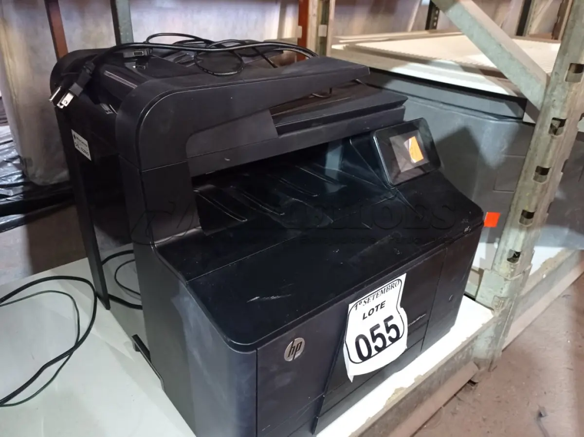 LOTE 055 - 01 IMPRESSORA MULTIFUNCIONAL MARCA HP. (NO ESTADO) ATENÇÃO! FAZER A VISITAÇÃO ANTES DE ARREMATAR, NÃO SABEMOS SE FUNCIONA. LEILÃO NÃO TEM GARANTIA E NEM DEVOLUÇÃO, SUJEITO A POSSÍVEIS AVARIAS VISÍVEIS/OCULTAS E/OU AUSÊNCIA DE COMPONENTES.