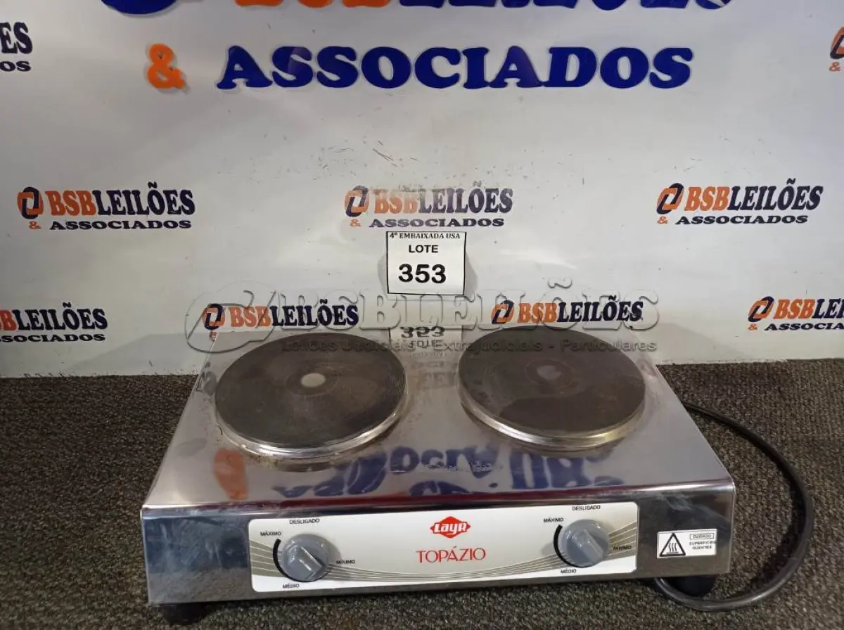 LOTE 353 - 01 FOGÃO ELÉTRICO TOPÁZIO 4.0 220V. (PORTABLE INDUCTION RANGE) (NO ESTADO EM QUE SE ENCONTRA. SUJEITO A AVARIAS OCULTAS/VISÍVEIS.) 23640