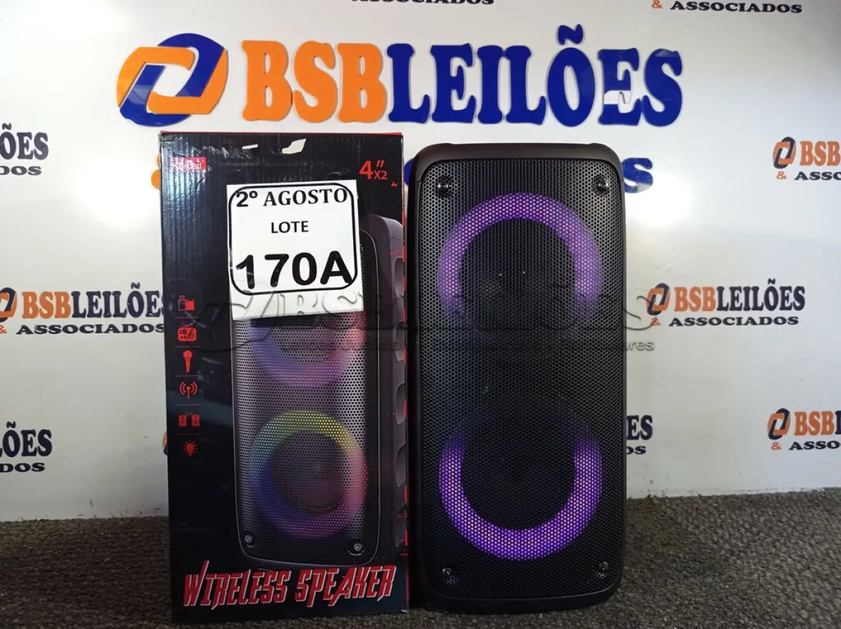 LOTE 170 - 01 CAIXA DE SOM BLUETOOTH 4X2”.. (NO ESTADO) ATENÇÃO! FAZER A VISITAÇÃO ANTES DE ARREMATAR, NÃO SABEMOS SE FUNCIONA. LEILÃO NÃO TEM GARANTIA E NEM DEVOLUÇÃO, SUJEITO A POSSÍVEIS AVARIAS VISÍVEIS/OCULTAS E/OU AUSÊNCIA DE COMPONENTES.