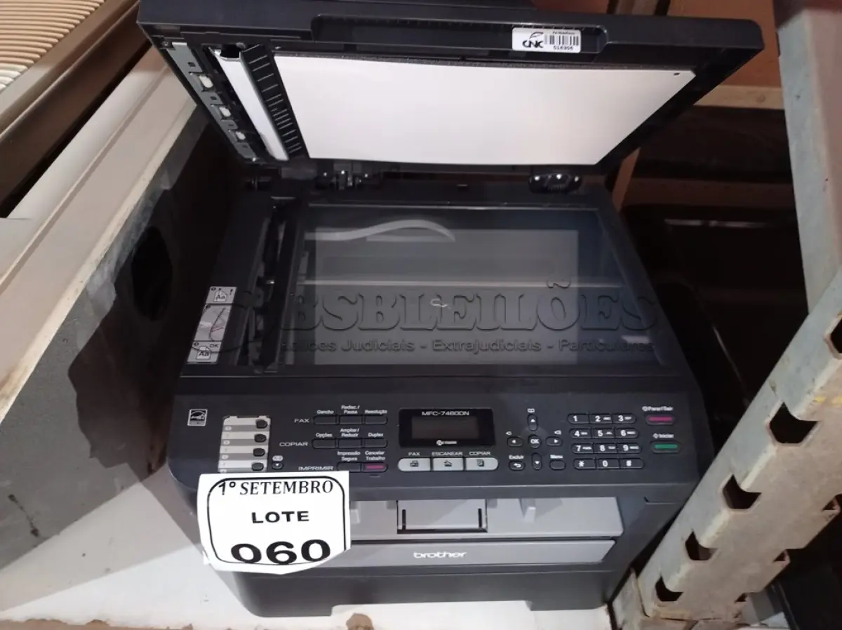 LOTE 060 - 01 IMPRESSORA MULTIFUNCIONAL MARCA BROTHER MODELO MFC-7460DN. (NO ESTADO) ATENÇÃO! FAZER A VISITAÇÃO ANTES DE ARREMATAR, NÃO SABEMOS SE FUNCIONA. LEILÃO NÃO TEM GARANTIA E NEM DEVOLUÇÃO, SUJEITO A POSSÍVEIS AVARIAS VISÍVEIS/OCULTAS E/OU AUSÊNCIA DE COMPONENTES.