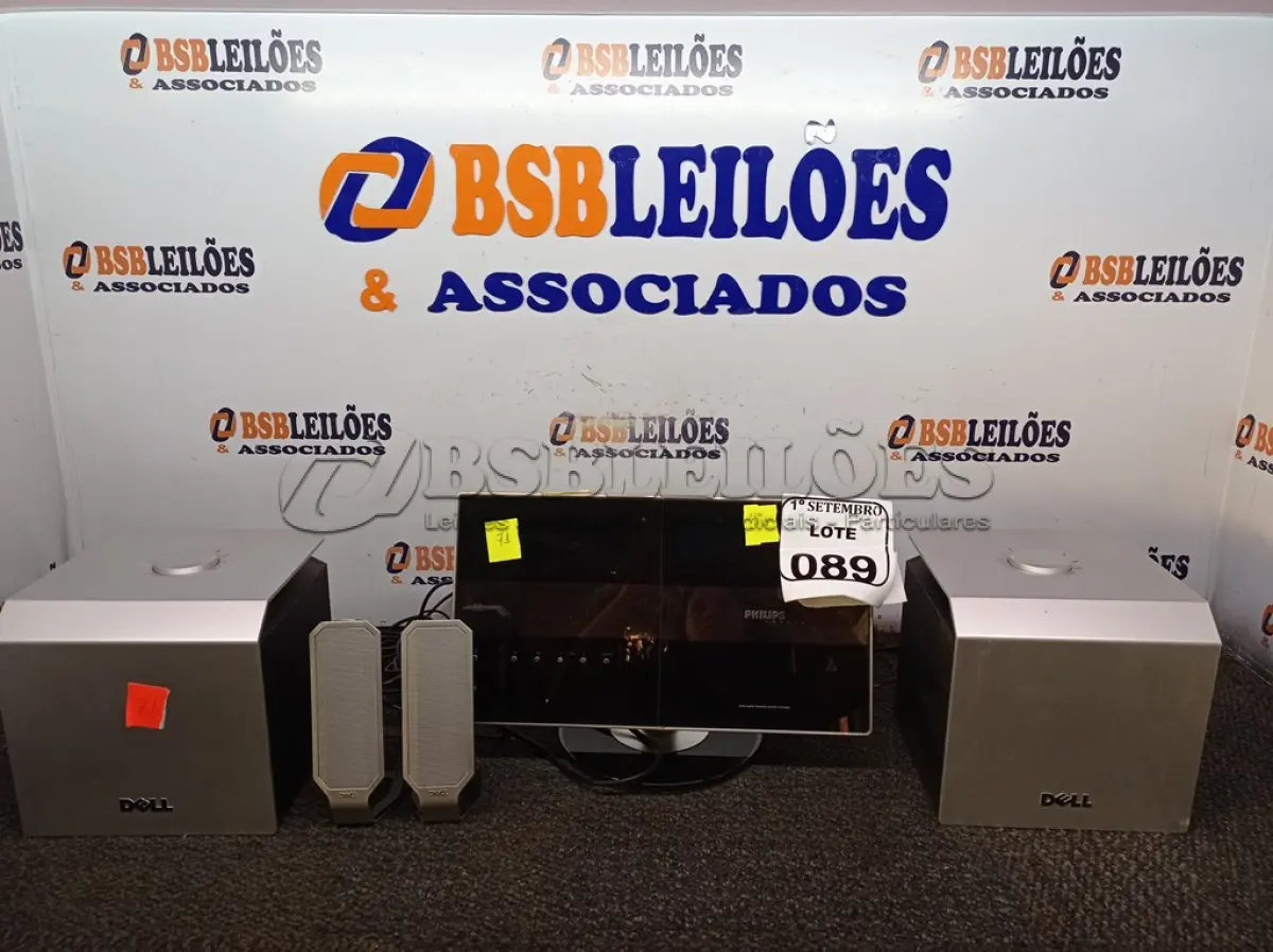 LOTE 089 - 01 DVD PORTÁTIL, DUAS CAIXAS MULTIMÍDIA SUBWOOFER MARCA DELL E 01 PAR DE CAIXA DE SOM. (NO ESTADO) ATENÇÃO! FAZER A VISITAÇÃO ANTES DE ARREMATAR, NÃO SABEMOS SE FUNCIONA. LEILÃO NÃO TEM GARANTIA E NEM DEVOLUÇÃO, SUJEITO A POSSÍVEIS AVARIAS VISÍVEIS/OCULTAS E/OU AUSÊNCIA DE COMPONENTES.
