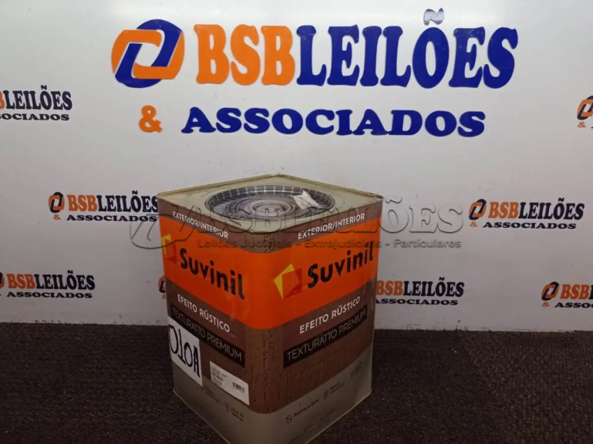 LOTE 010 - 01 LATA DE TINTA TEXTURATTO PREMIUM EFEITO RÚSTICO INTERIOR/EXTERIOR SUVINIL 25KG. (NO ESTADO) ATENÇÃO! FAZER A VISITAÇÃO ANTES DE ARREMATAR, NÃO SABEMOS SE FUNCIONA. LEILÃO NÃO TEM GARANTIA E NEM DEVOLUÇÃO, SUJEITO A POSSÍVEIS AVARIAS VISÍVEIS/OCULTAS E/OU AUSÊNCIA DE COMPONENTES.