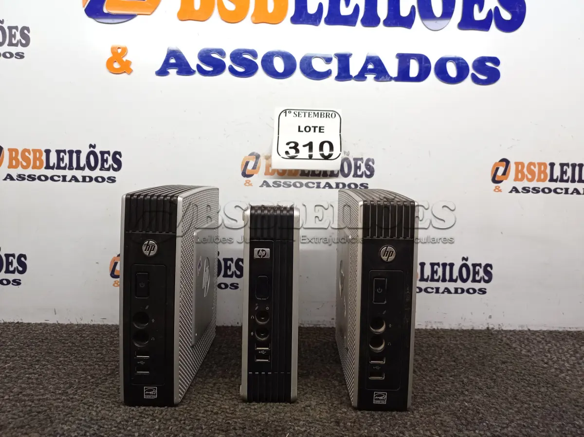 LOTE 310 - 03 MINI CPUS MARCA HP. (NO ESTADO) ATENÇÃO! FAZER A VISITAÇÃO ANTES DE ARREMATAR, NÃO SABEMOS SE FUNCIONA. LEILÃO NÃO TEM GARANTIA E NEM DEVOLUÇÃO, SUJEITO A POSSÍVEIS AVARIAS VISÍVEIS/OCULTAS E/OU AUSÊNCIA DE COMPONENTES.