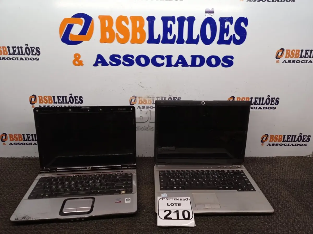 LOTE 210 - 01 NOTEBOOK MARCA HP, 01 NOTEBOOK POSITIVO PARA A RETIRADA DE PEÇAS. (NO ESTADO) ATENÇÃO! FAZER A VISITAÇÃO ANTES DE ARREMATAR, NÃO SABEMOS SE FUNCIONA. LEILÃO NÃO TEM GARANTIA E NEM DEVOLUÇÃO, SUJEITO A POSSÍVEIS AVARIAS VISÍVEIS/OCULTAS E/OU AUSÊNCIA DE COMPONENTES.