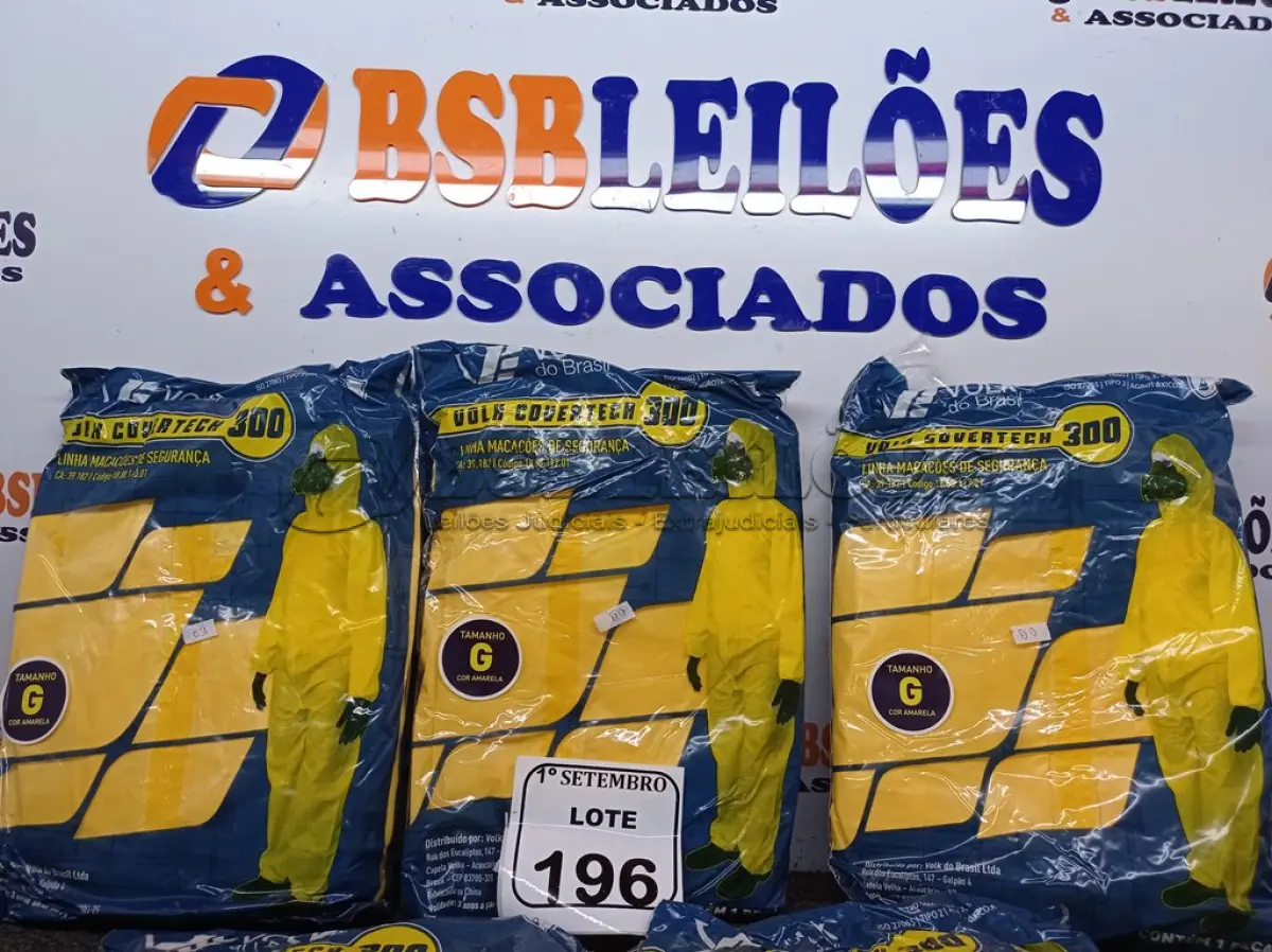 LOTE 196 - 05 MACACÕES MARCA VOLK DE PROTEÇÃO TAMANHO G COR AMARELO. (NO ESTADO) ATENÇÃO! FAZER A VISITAÇÃO ANTES DE ARREMATAR, NÃO SABEMOS SE FUNCIONA. LEILÃO NÃO TEM GARANTIA E NEM DEVOLUÇÃO, SUJEITO A POSSÍVEIS AVARIAS VISÍVEIS/OCULTAS E/OU AUSÊNCIA DE COMPONENTES.