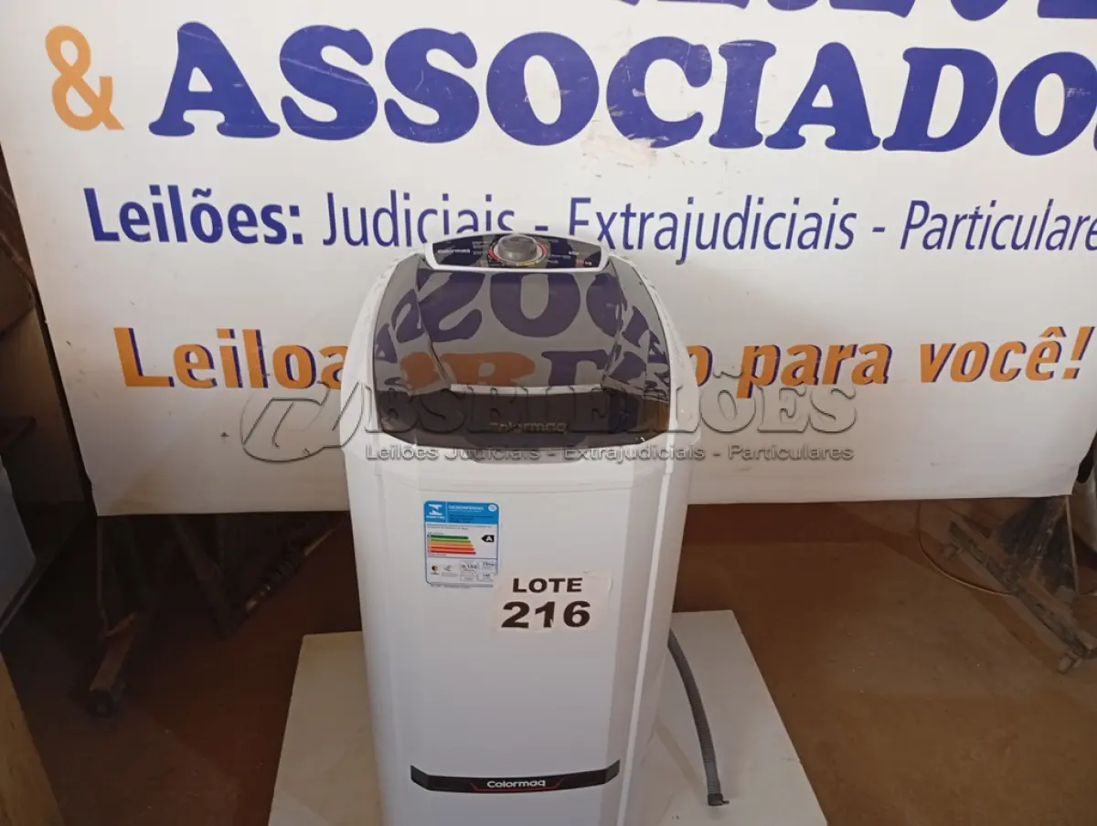 LOTE 216 - 01 - LAVADORA COLORMAQ 15KG 110V (NO ESTADO, NÃO SABEMOS SE FUNCIONA. LEILÃO NÃO TEM GARANTIA E NEM DEVOLUÇÃO, SUJEITO A POSSÍVEIS AVARIAS VISÍVEIS/OCULTAS E/OU AUSÊNCIA DE COMPONENTES)