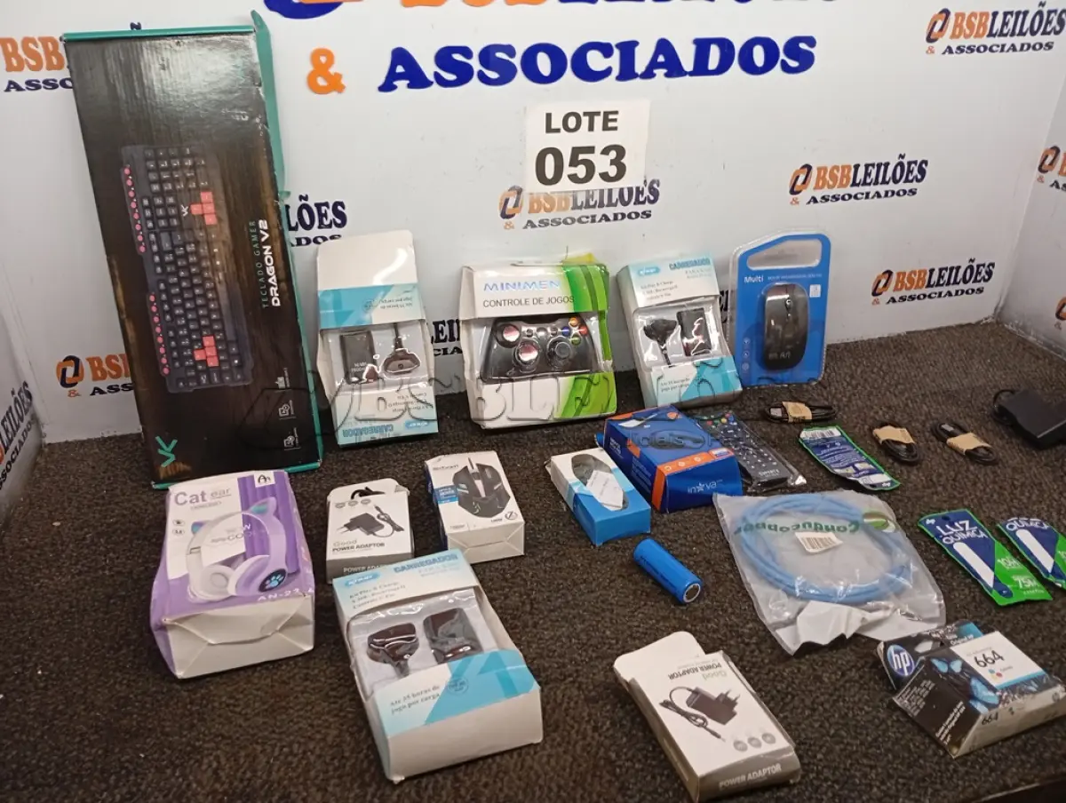 LOTE 053 - 22 - ACESSÓRIOS INFORMÁTICA/CELULARES DIVERSOS (NO ESTADO, NÃO SABEMOS SE FUNCIONA. LEILÃO NÃO TEM GARANTIA E NEM DEVOLUÇÃO, SUJEITO A POSSÍVEIS AVARIAS VISÍVEIS/OCULTAS E/OU AUSÊNCIA DE COMPONENTES)