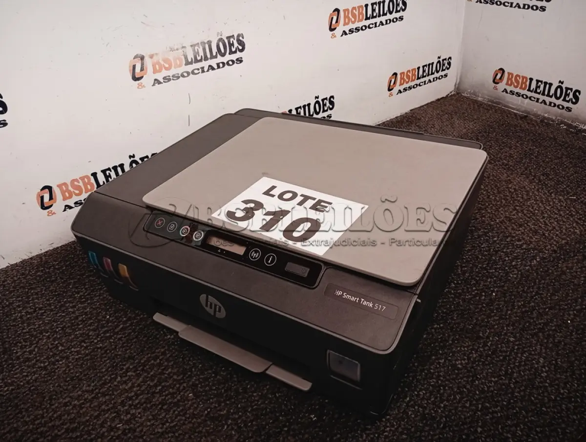 LOTE 310 - 01 - IMPRESSORA MULTIFUNCIONAL HP SMART TANK 517 (NO ESTADO, NÃO SABEMOS SE FUNCIONA. LEILÃO NÃO TEM GARANTIA E NEM DEVOLUÇÃO, SUJEITO A POSSÍVEIS AVARIAS VISÍVEIS/OCULTAS E/OU AUSÊNCIA DE COMPONENTES)