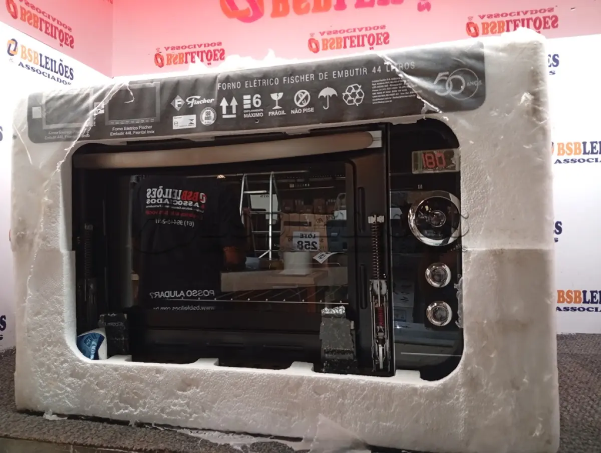 LOTE 116 - 01 - FORNO ELÉTRICO FISCHER NEW GRATINATTO DE EMBUTIR 44L INOX 110V (NO ESTADO, NÃO SABEMOS SE FUNCIONA. LEILÃO NÃO TEM GARANTIA E NEM DEVOLUÇÃO, SUJEITO A POSSÍVEIS AVARIAS VISÍVEIS/OCULTAS E/OU AUSÊNCIA DE COMPONENTES)
