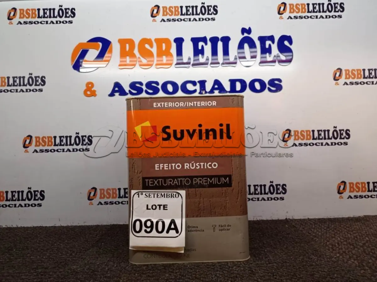 LOTE 090 - 01 LATA DE TINTA TEXTURATTO PREMIUM EFEITO RÚSTICO INTERIOR/EXTERIOR SUVINIL 25KG. (NO ESTADO) ATENÇÃO! FAZER A VISITAÇÃO ANTES DE ARREMATAR, NÃO SABEMOS SE FUNCIONA. LEILÃO NÃO TEM GARANTIA E NEM DEVOLUÇÃO, SUJEITO A POSSÍVEIS AVARIAS VISÍVEIS/OCULTAS E/OU AUSÊNCIA DE COMPONENTES.